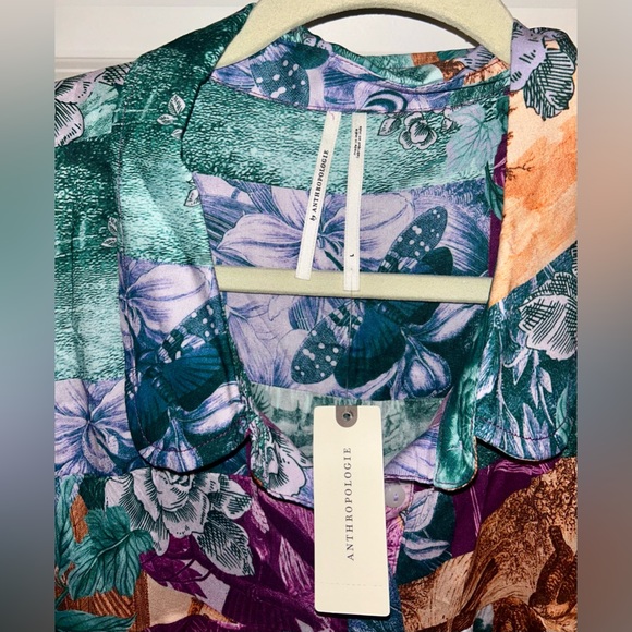 NWT Anthropologie Multicolor Floral Patchwork Dress Size Large - Picture 7 of 8